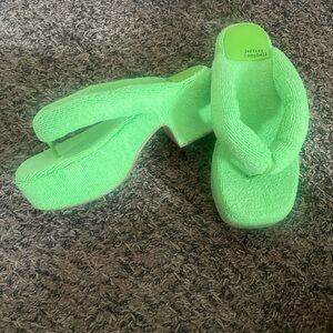 Terry cloth platform sandals